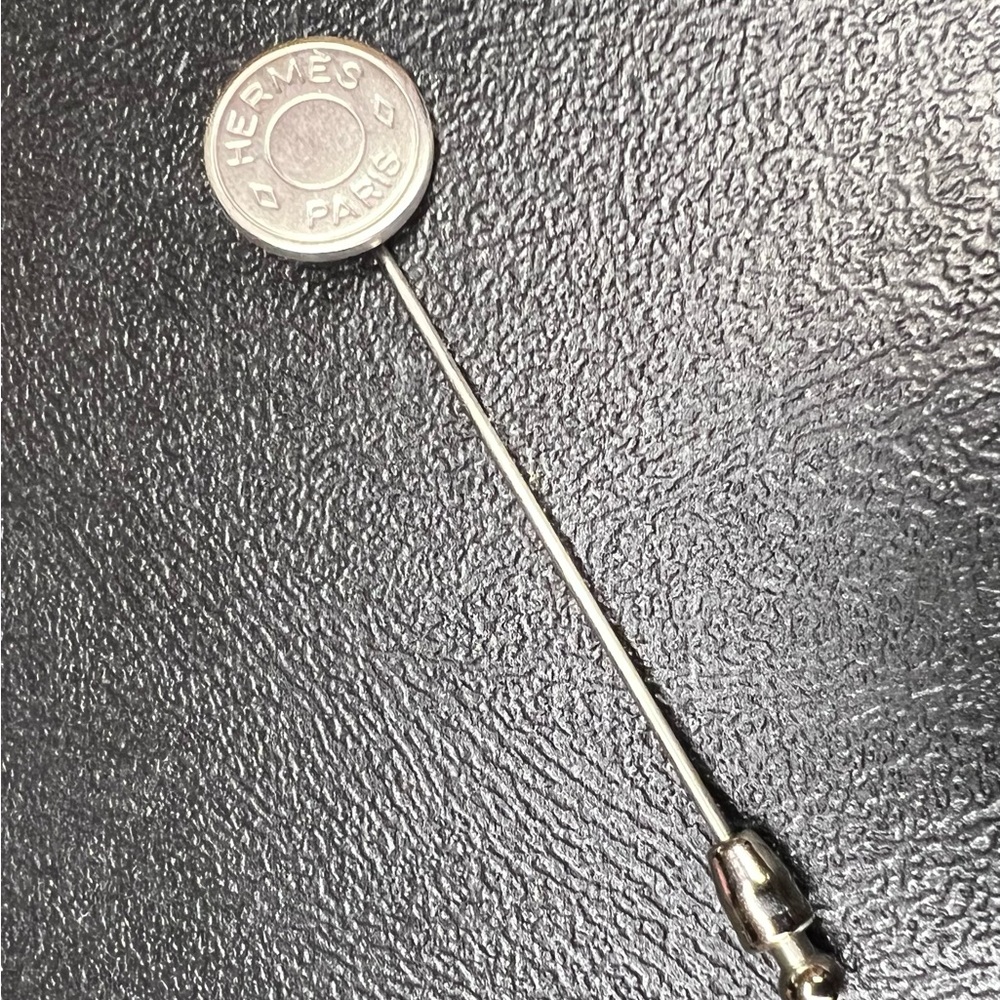 Hermès Bijouterie Fantaisie Silver Tone Stick Pin Brooch